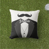 Coussin de la Cravate noire Mustache Tuxedo de Gro (Herbe)
