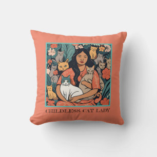 Coussin de la Dame de Chat sans enfant #3
