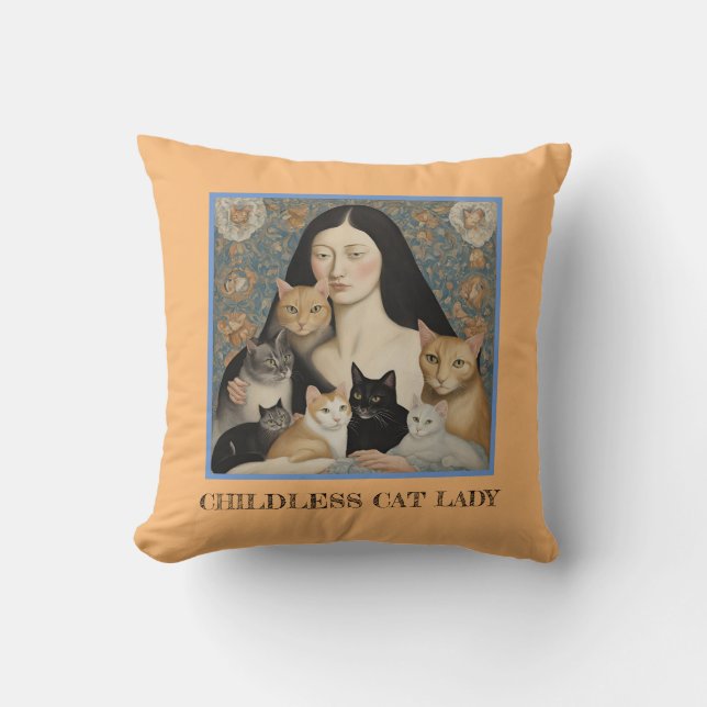 Coussin de la Dame de Chat sans enfant #4 (Recto)