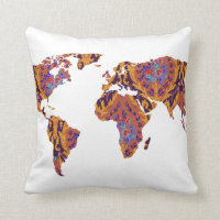 Coussin de la déclaration de la carte mondiale à m
