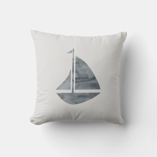 Coussin de la décoration de plage gris marine (Recto)