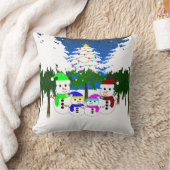 Coussin de la famille Snowman de Noël (Couverture)
