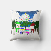 Coussin de la famille Snowman de Noël (Verso)