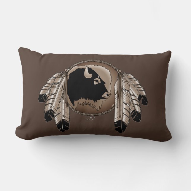 Coussin de la faune tribale Coussins de Buffalo (Recto)