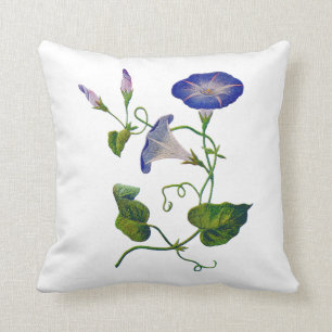 Coussin de la gloire du Matin bleu brodé de Faux