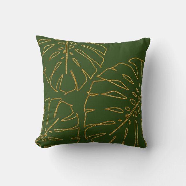 coussin de la Monstère d'or tropicale moderne (Recto)