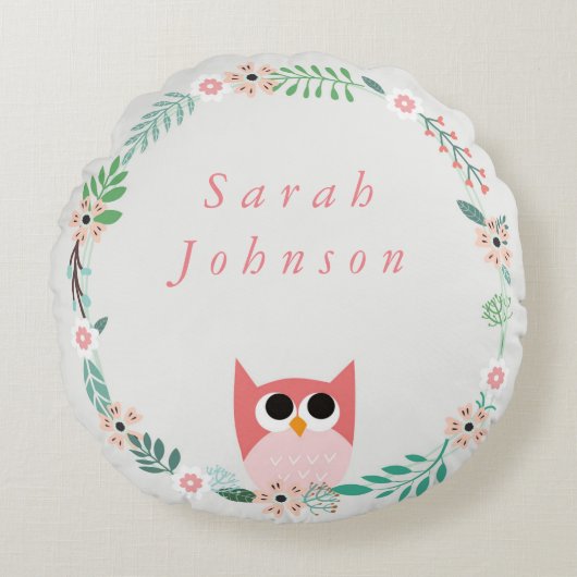 Coussin de la pépinière ronde de la Chouette des b (Devant)