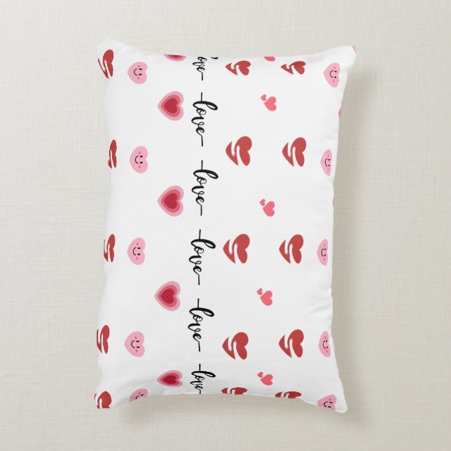 Coussin de la Saint-Valentin Cœur Amour Texte (Dos(Vertical))