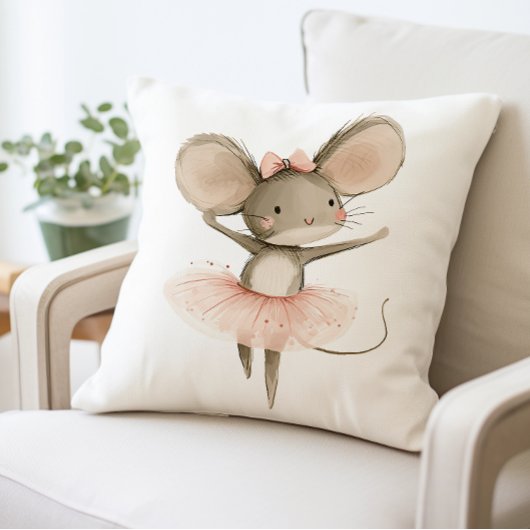 Coussin de la souris Ballerina adorable, jolie crè