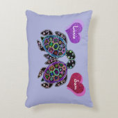 Coussin de l'accent d'amour de la tortue de mer (Devant(Vertical))