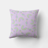 Coussin de lamas arc-en-ciel sur violet (Verso)