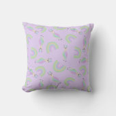 Coussin de lamas arc-en-ciel sur violet (Recto)