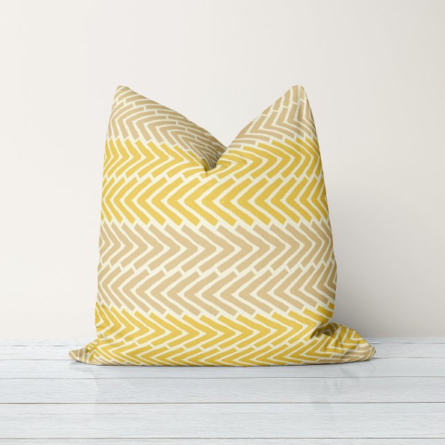 Coussin de lancer à la moutarde jaune flux flèche (Créateur téléchargé)