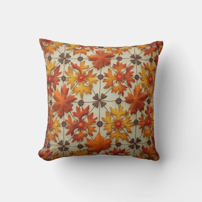 Coussin de lancer à thème automnal (Recto)