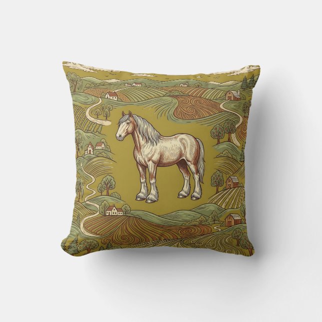 Coussin de lancer de cheval Clydesdale (Recto)