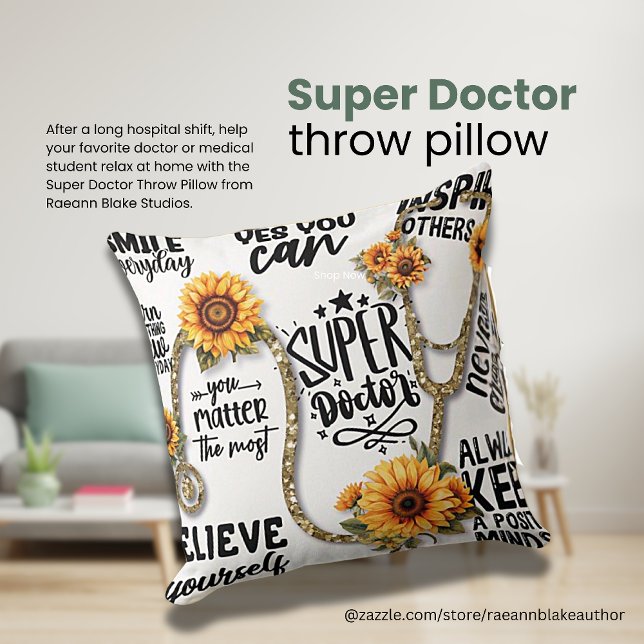 Coussin de lancer de docteur super-héros (Créateur téléchargé)