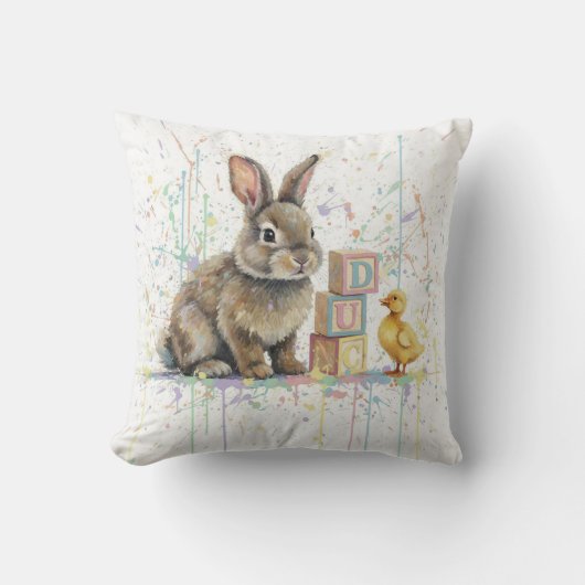 Coussin de lancer de lapin de Pâques (Recto)