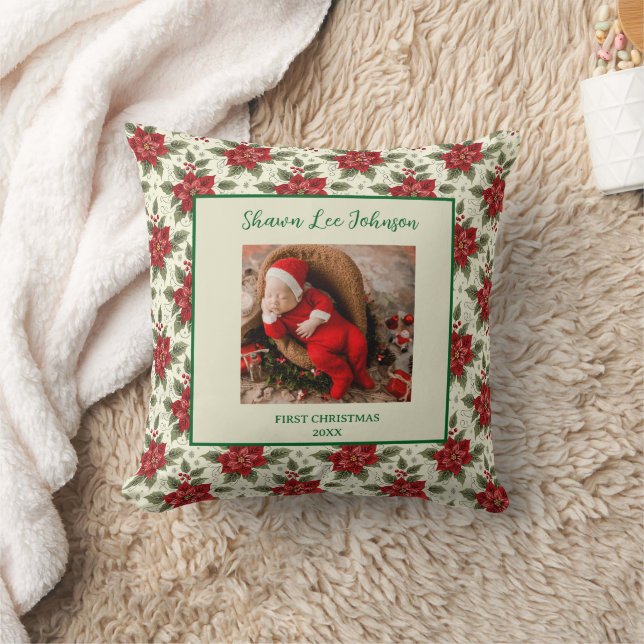 Coussin de Lancer de Photo pour le Premier Noël de (Couverture)