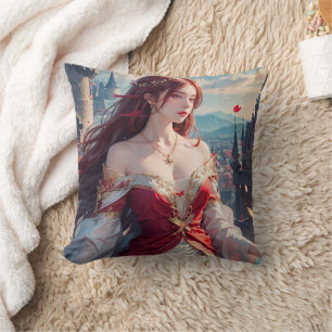 Coussin de lancer de princesse de fantasy romantiq