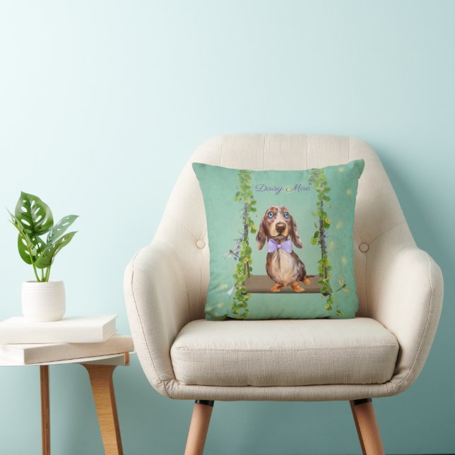 Coussin de lancer de printemps de teckel tacheté a (Chaise)