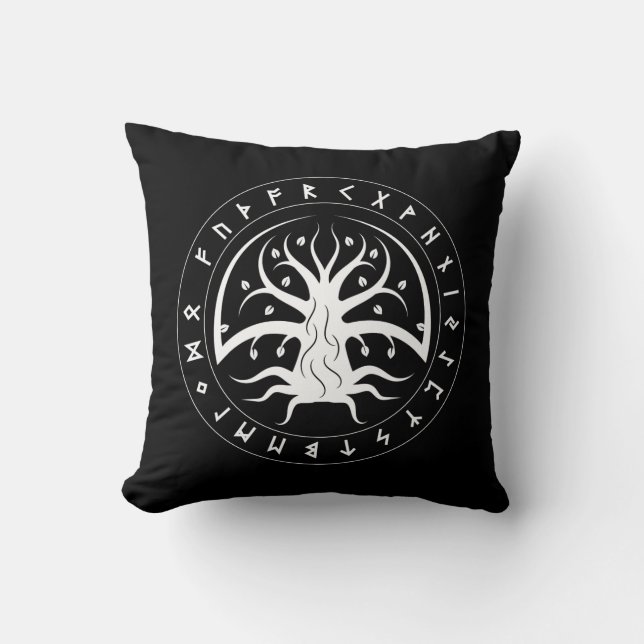 Coussin de lancer de runes de cercle Yggdrasil (Recto)