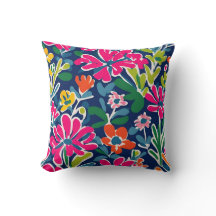 Coussin de lancer de style mème floral clair