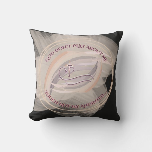Coussin de lancer "Dieu ne joue pas avec moi"  (Recto)