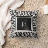 Coussin de lancer élégant noir et blanc (Couverture)