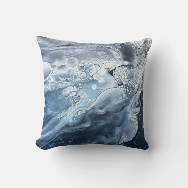 Coussin de lancer en bleus et gris (Recto)