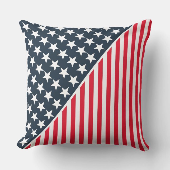 Coussin de lancer extérieur - Étoiles et rayures p (Recto)