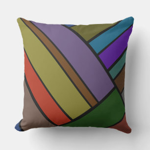 Coussin de lancer extérieur rayé coloré