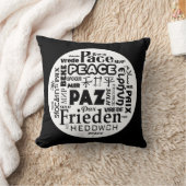 Coussin de lancer gris/blanc/paix en plusieurs lan (Couverture)