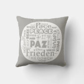 Coussin de lancer gris/blanc/paix en plusieurs lan (Verso)