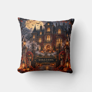 Coussin de lancer Halloween de manoir gothique han