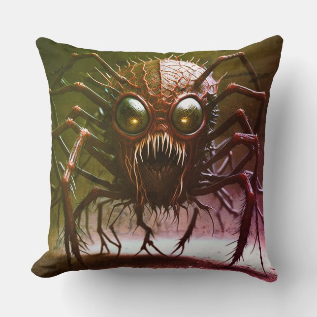 Coussin de lancer Halloween Monstre Rouge (Recto)