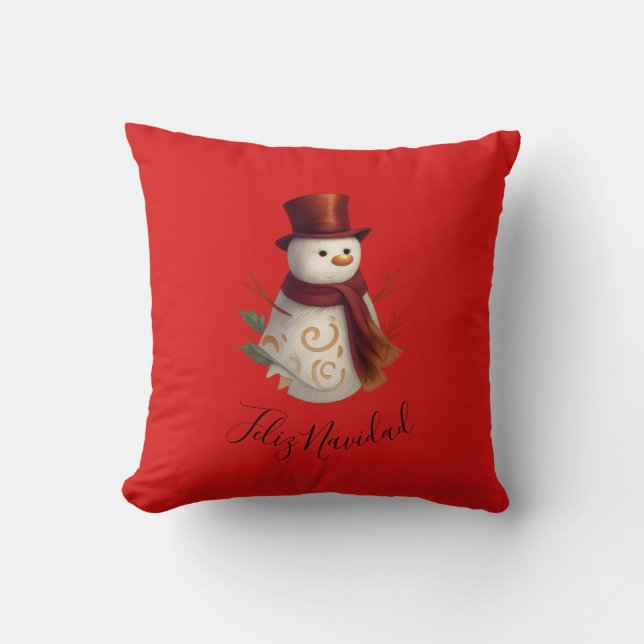 Coussin de Lancer Joyeux Noël - Feliz Navidad (Recto)