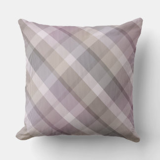 Coussin de lancer lilas à carreaux tartan colorés 