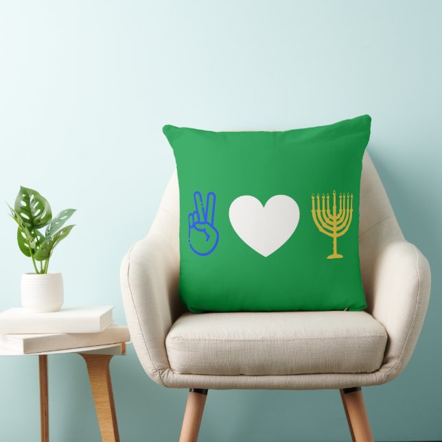 Coussin de lancer Paix Amour & Hanouka (Chaise)