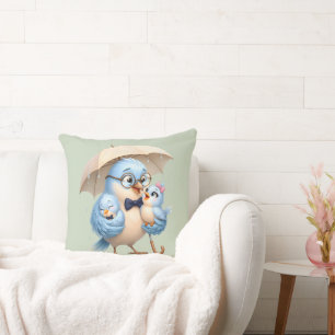 Coussin de lancer père oiseau Cadeau de famille