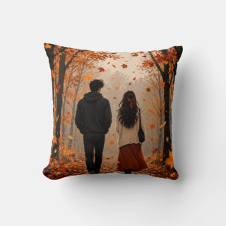 Coussin de lancer pour couple romantique d'automne