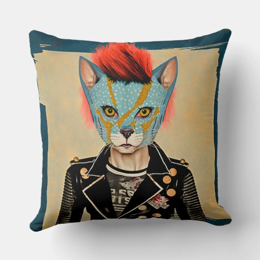 Coussin de lancer Rock and Roll Kitty (Verso)