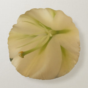 Coussin de lancer rond Fleur blanche, Feminine