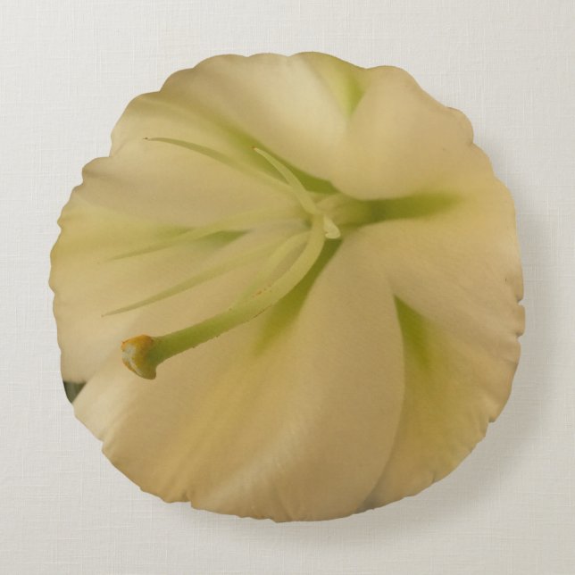 Coussin de lancer rond Fleur blanche, Feminine (Devant)