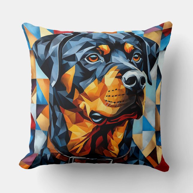Coussin de lancer Rottweiler pour les amoureux des (Recto)