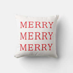 Coussin de lancer rouge et blanc Joyeux Noël