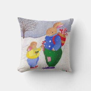 Coussin de lapins de neige