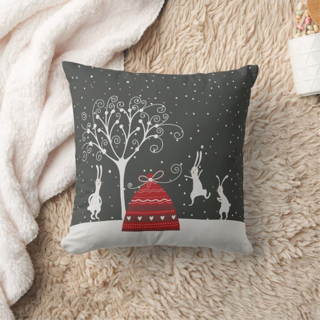 Coussin de lapins d'hiver (Couverture)