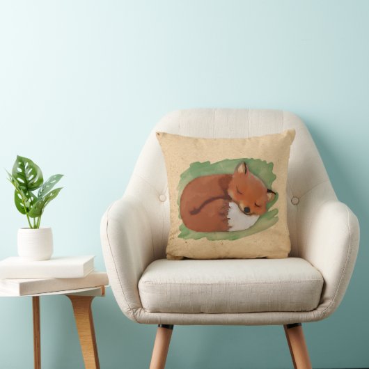 Coussin de l'aquarelle Sleepy Fox (Chaise)