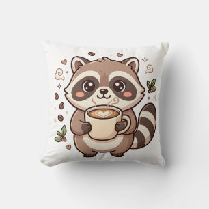 Coussin de latte de Raton laveur mignon
