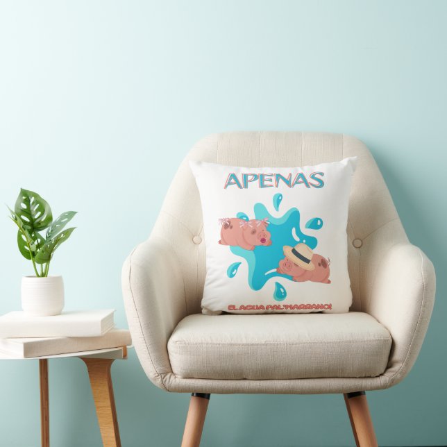 Coussin "De l'eau pour le cochon" citation de cochon  (Chaise)